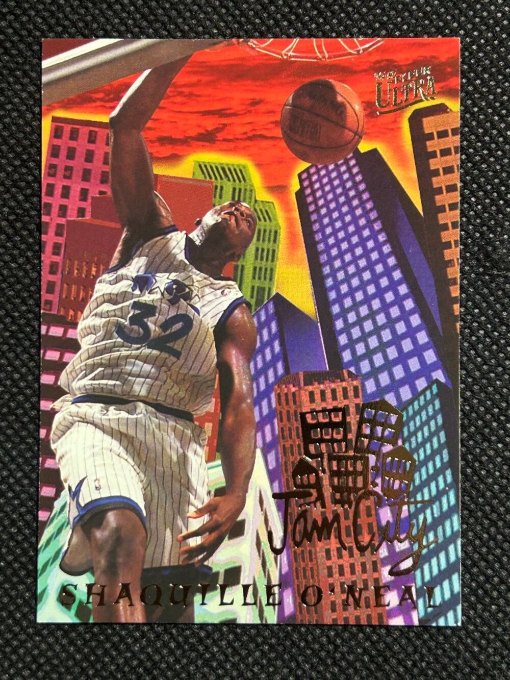 1994-95 Fleer Ultra Shaquille O'Neal Jam City Insert #8 Magic Lakers Heat